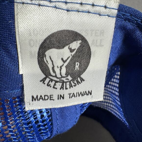 Vintage Alaska SUBBITCHEN WEATHER Hat Cap Snap Back Rope Blue Trucker Mesh 80s - Picture 8 of 9